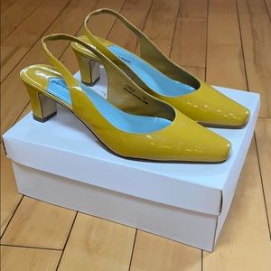 PierreMichel Yellow Leather Slingback Pump Size 10